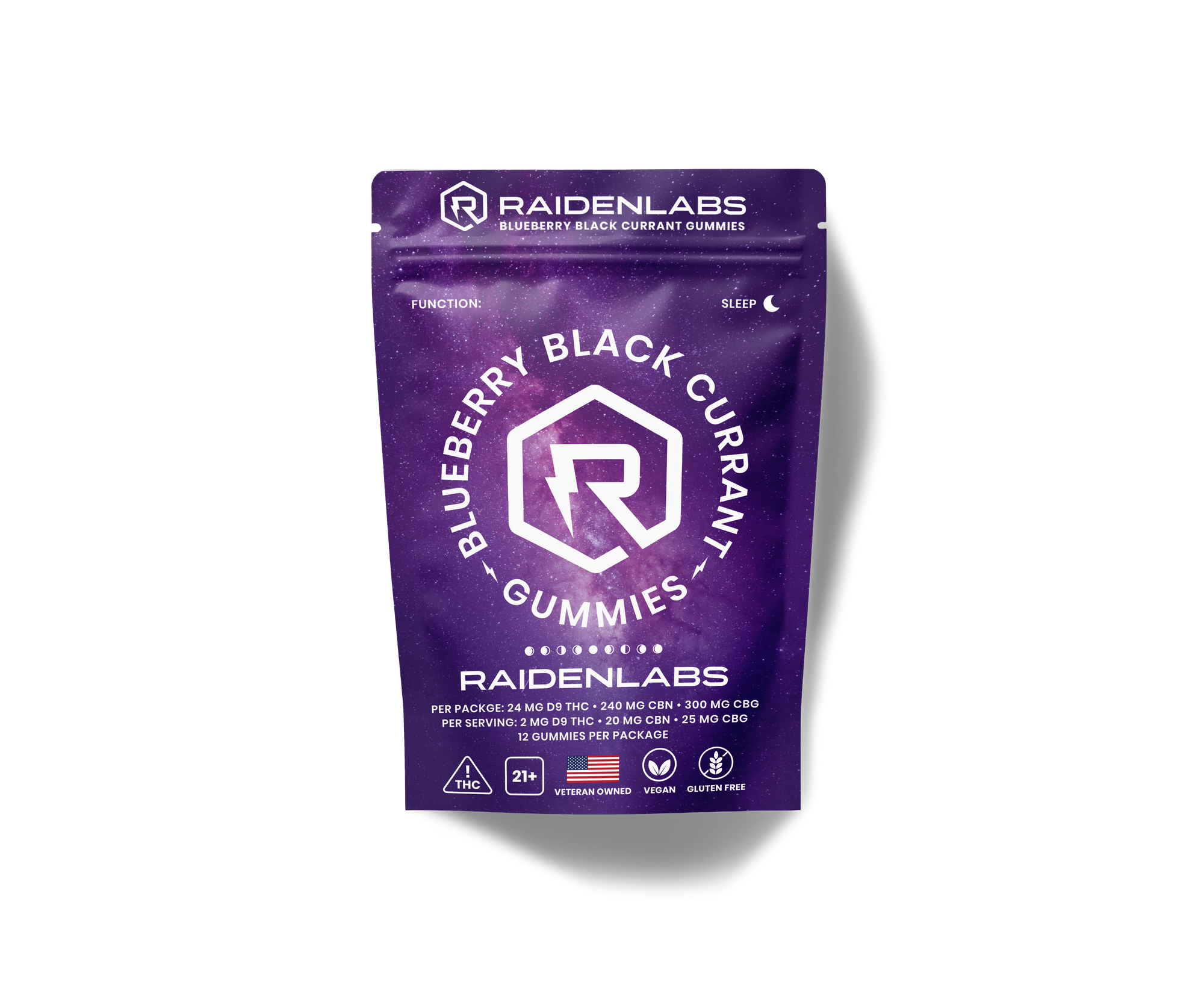 Nighttime Blueberry Black Current CBN, CBG - Δ9-THC Gummies