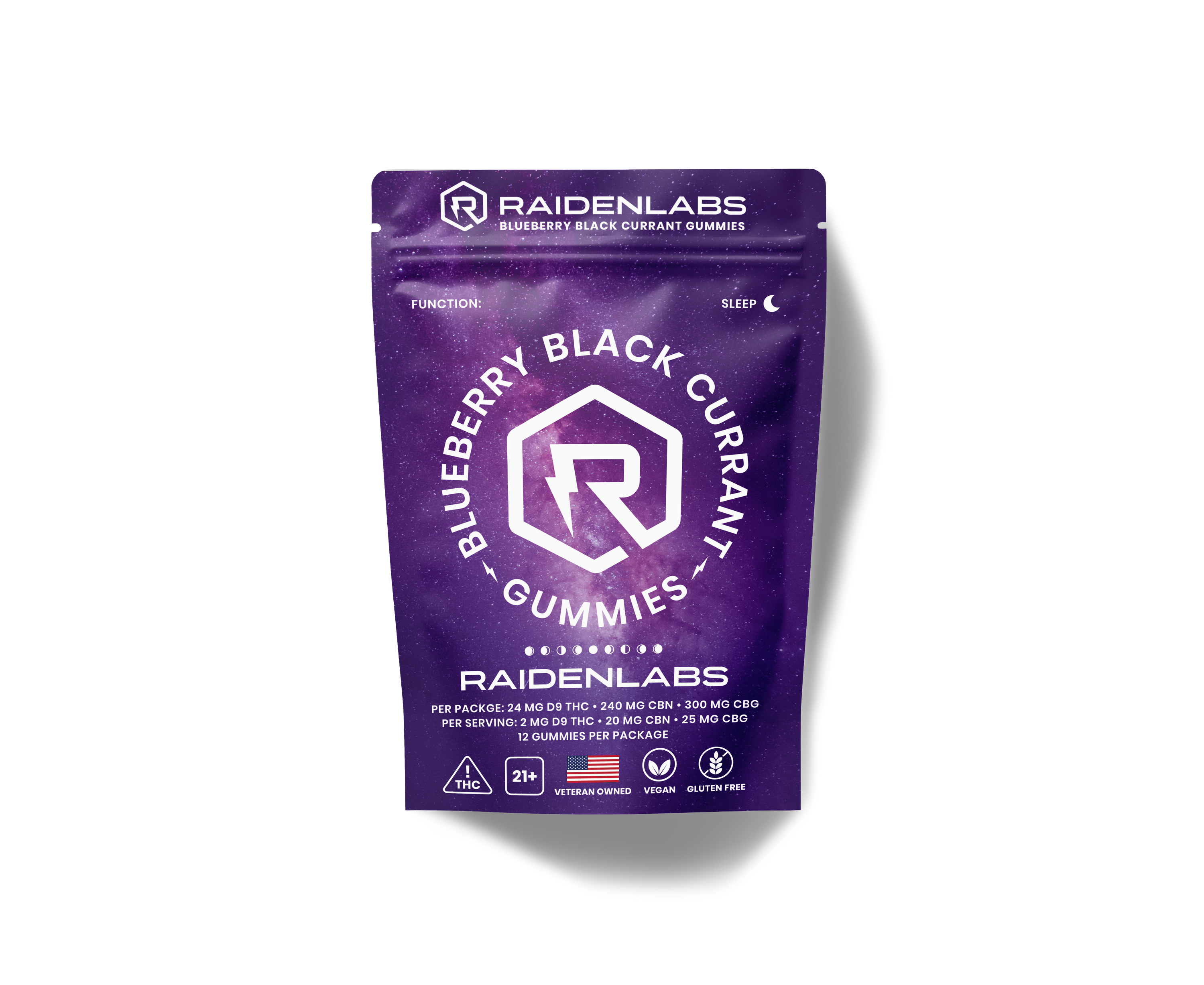 Nighttime Blueberry Black Current CBN, CBG - Δ9-THC Gummies